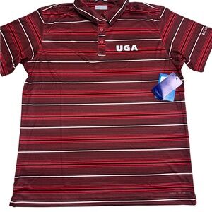 Georgia Bulldogs UGA Red Columbia PFG Super Terminal Tackle Polo Size Large